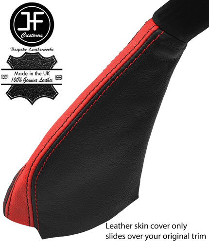 Black red stripe leather - &,