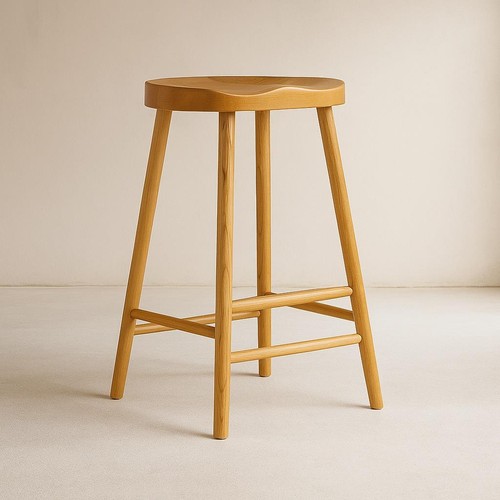 Oak ash wood frame bar - wood, stool