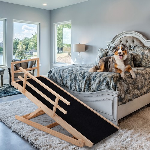 Folding wooden dog ramp - wooden, for