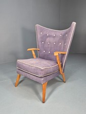 Vintage Parker Knoll Lounge Chair Wingback Retro Purple 1950s MCM EB10194 MNOR