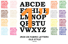OLD STYLE - 1" Size - Iron On DieCut Fabric Letters - Multi Listing -19 Colours!