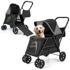 Dog Stroller Wagon with Dual Entry for Medium Small Senior Elderly Dogs