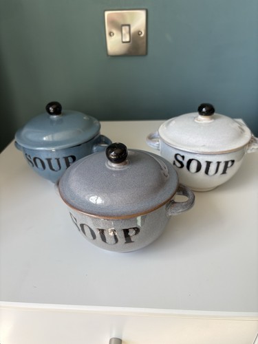 Stoneware lidded soup - stoneware,