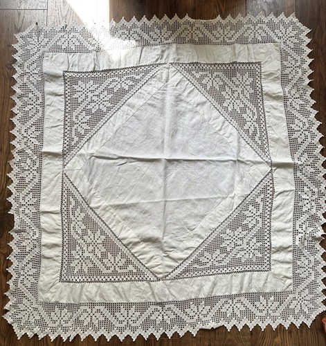Vintage irish linen crocheted - irish,