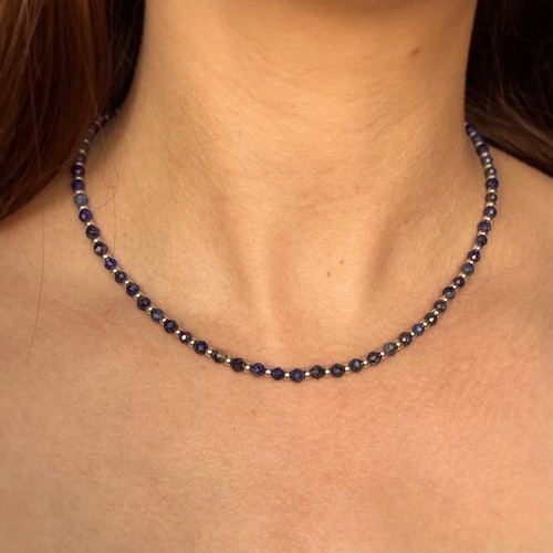 Lapis lazuli beaded necklace - lazuli,
