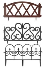 NEW! Plastic Garden Fence Panels (4pcs) Lawn Edging Plant Border Landscape
