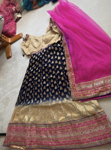 Blue and red lehenga choli - blue,