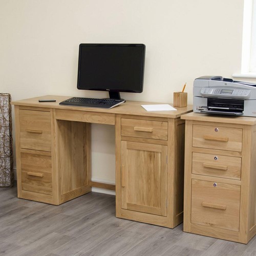 Solid oak large desk - solid, &