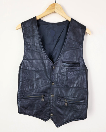Real leather waistcoat vest - real,