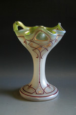 ANTIQUE ART NOUVEAU IRIDESCENT ENAMEL GLASS VASE - CIRCA 1900