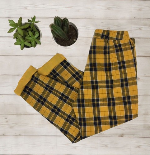 High waisted lined tartan - waisted,