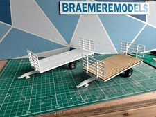 1:32 Single Axle Bale Trailer Model Kit Britians Farm Siku Airfix Flatbed