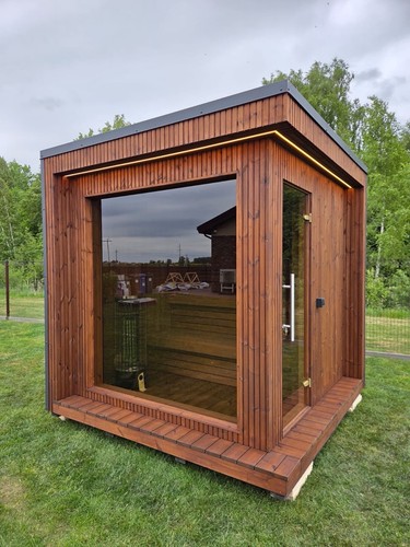 Premium outdoor sauna - sauna, person