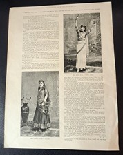 1891 Mag page ILN D`Oyly Carte The Nautch Girl Jessie Bond Savoy Theatre