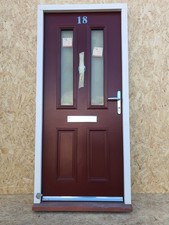 Solid Wooden Heavy Duty Front Door Brown - Frame 2030mm x 925mm - Free Delivery