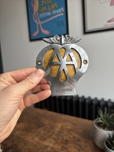 Vintage chrome enamel - aa, car