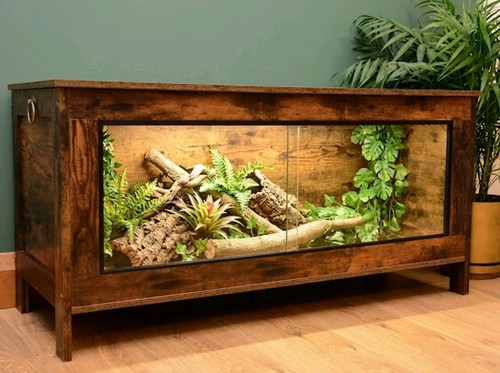 Dark wood vivarium - dark,