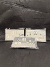 Lap 13 Amp Switched Socket Outlets X3 Sealed Silver/white