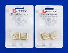 4 (2 PAIRS) TILE TRIM CORNERS 7mm DEPTH, METAL - GOLD COLOURED