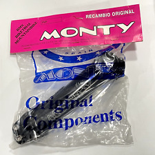 NOS Monty Riser Stem Trials Bike BMX Old School Vintage Black 140 mm Threadless