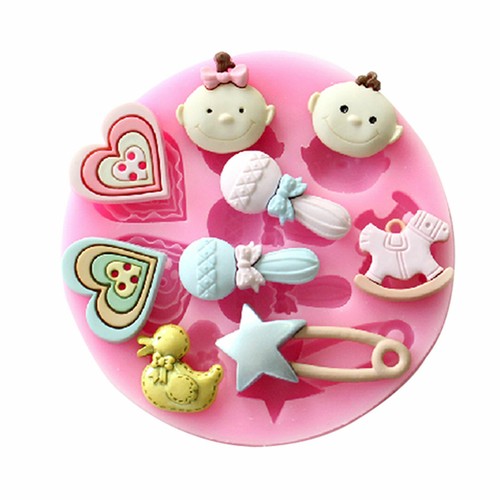 Baby shower silicone fondant - baby,