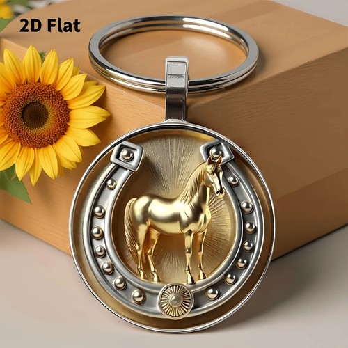 Horse keychain glass - 2d,
