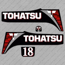 Tohatsu 18HP Two Stroke Outboard Engine Decals Sticker Set reproduction 18 HP