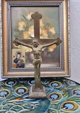 Antique 19C Brass Crucifix
