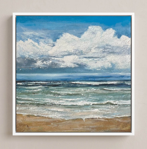 Framed seascape oil painting - seascape,