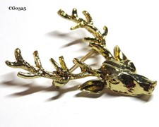 GOLD PLATED BROOCH OF A STAG'S