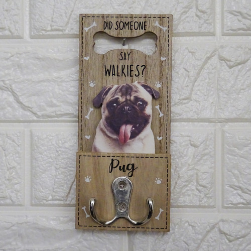 Pug dog lead - dog, hooks