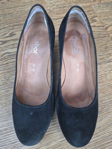 Black suede court - suede, by