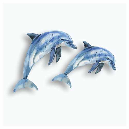 Pair dolphin stickers - stickers, bath