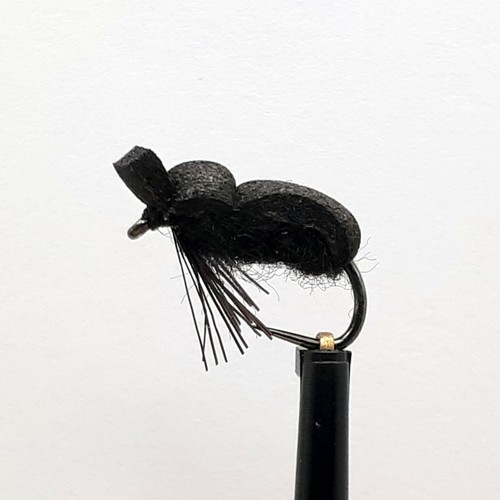 Barbless foam black beetle - x,