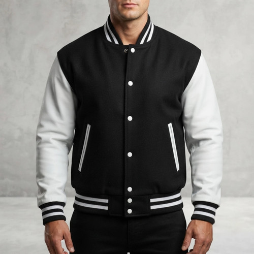 Men black white varsity - men's,