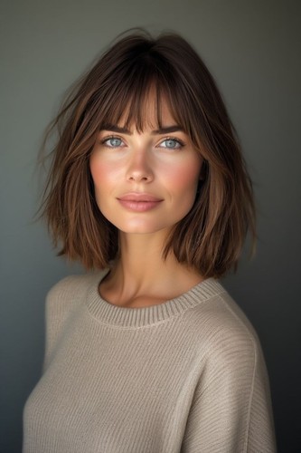 Chestnut brown highlight bob - chestnut,