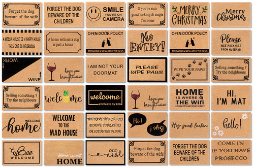 Funny coir door mat - mat, non