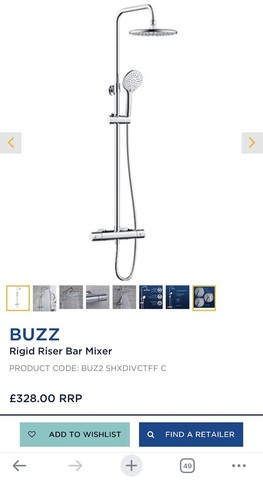 Buzz thermostatic bar shower - thermostatic,