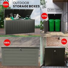 Olsen & Smith 680/830L Capacity Outdoor Garden Weatherproof Storage Box Plastic