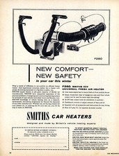 Smiths Fresh air Car Heater F260 & price 1958 advert de-mister nozzles extra! A