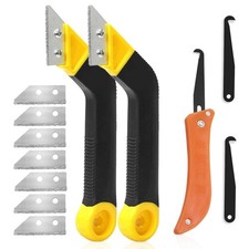 12 Pcs Pro Grout Scraping Rake Tool Tile Grout Hand Saw Angled Grout Rake wit...