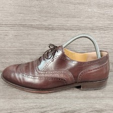 Bally Policy 2 Wing Tip Leather Oxford Shoes Mens UK 9.5 Brown Made in Italy 