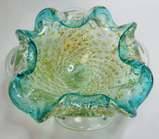 Vtg Murano Bollinato Blue