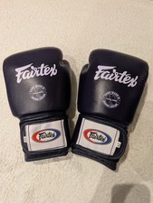 Fairtex Muay Thai Boxing Gloves In Dark Blue 14oz Brand New