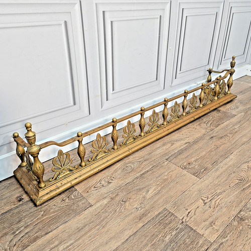 Antique brass fire fender - antique,