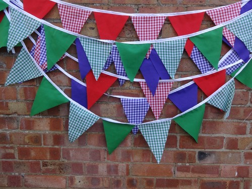 Gingham plain bunting - &, 2