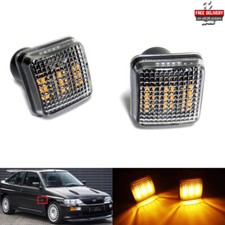 2x Clear Side Indicator LED Repeater Light For Ford Escort Fiesta Sierra Transit