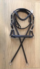 ANATOMICAL BITLESS BRIDLE PADDED SIDE-PULL &  CROSSOVER BROWN BLACK FULL & COB