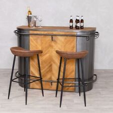 INDUSTRIAL STYLE DUAL PURPOSE HOME BAR FRONT OF HOUSE COUNTER