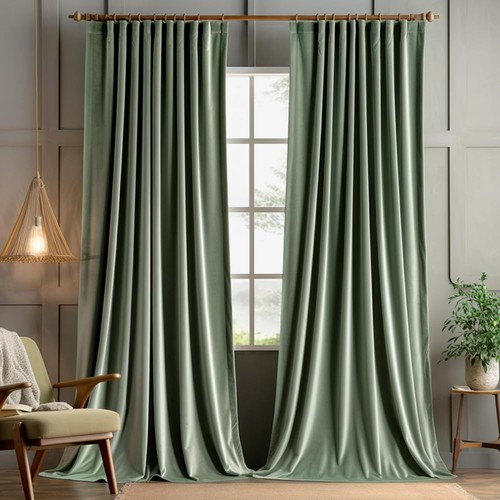 Miulee sage green - green, velvet